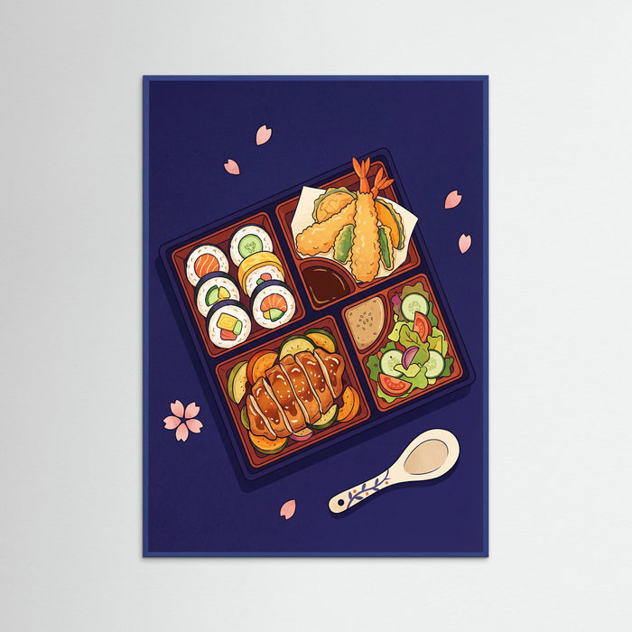 Blue Wood Japanese Ramen Illustration