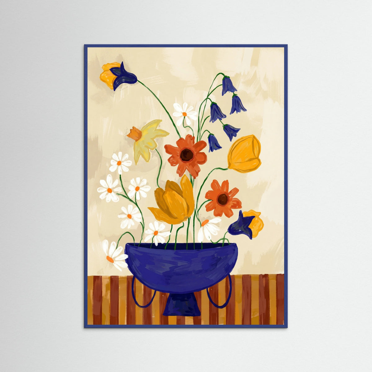Blue Wood Joyful Bloom Vase