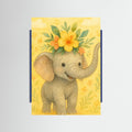 Blue Wood Joyful Elephant