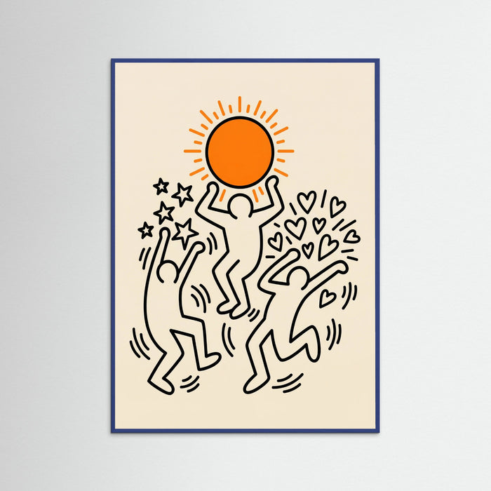 Blue Wood Joyful Floral Dance