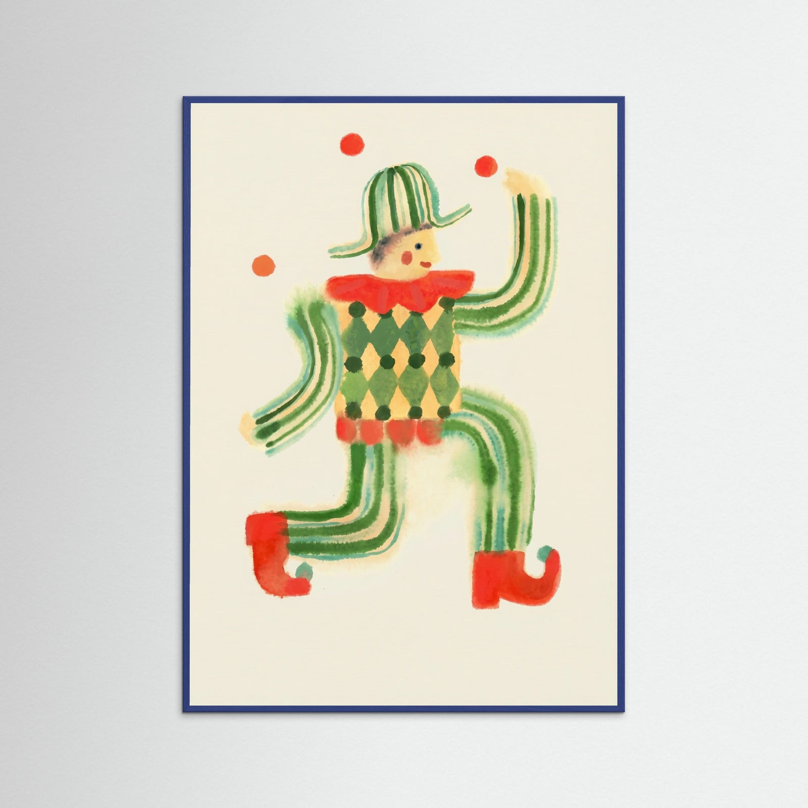 Blue Wood Juggling Jester