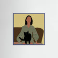 Póster Lady sitting with black cat. – póster e impresión artística