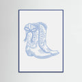 Light Blue Cowgirl Boots with Bow Poster – plakat og kunsttryk