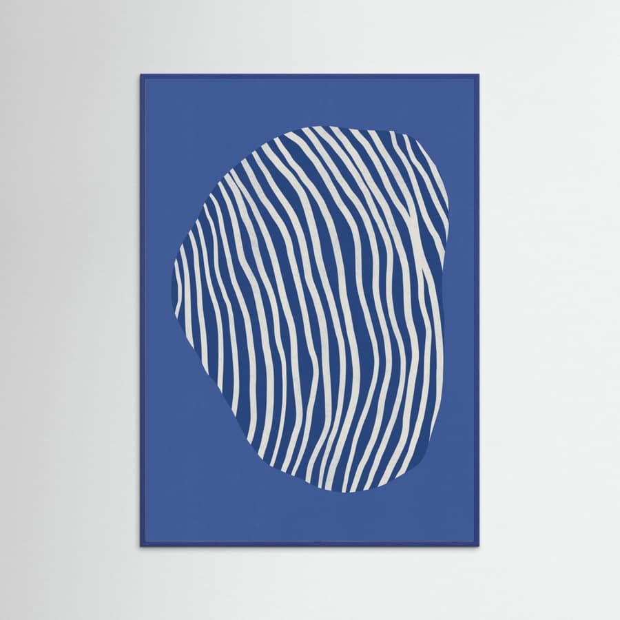 Line art confined in space-blue Poster – plakat og kunsttryk
