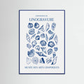 Lino Seashell Art Market Poster – Poster und Kunstdruck
