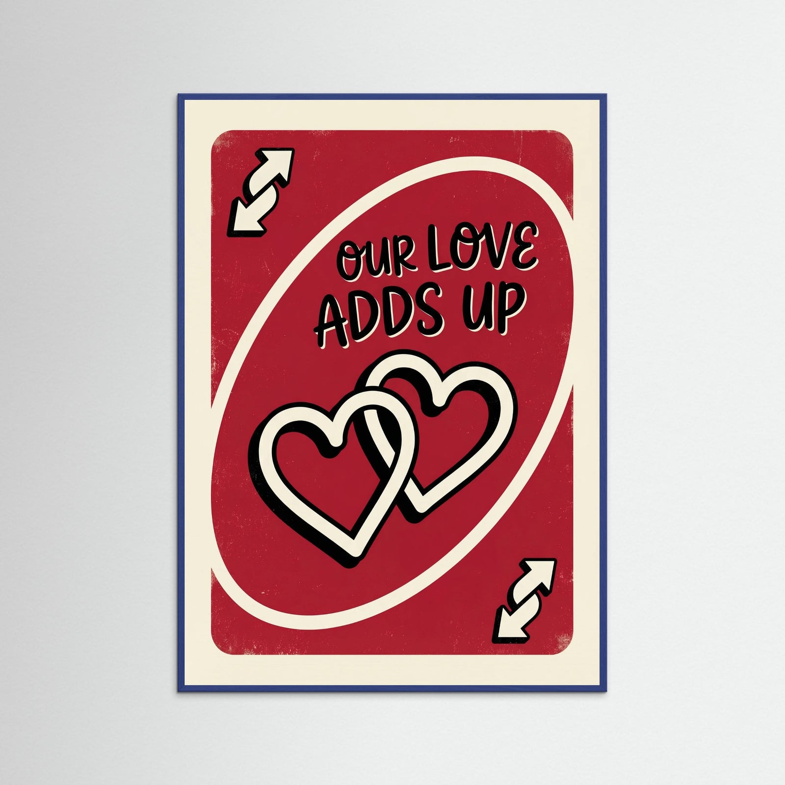 Blue Wood Love Reverse Card