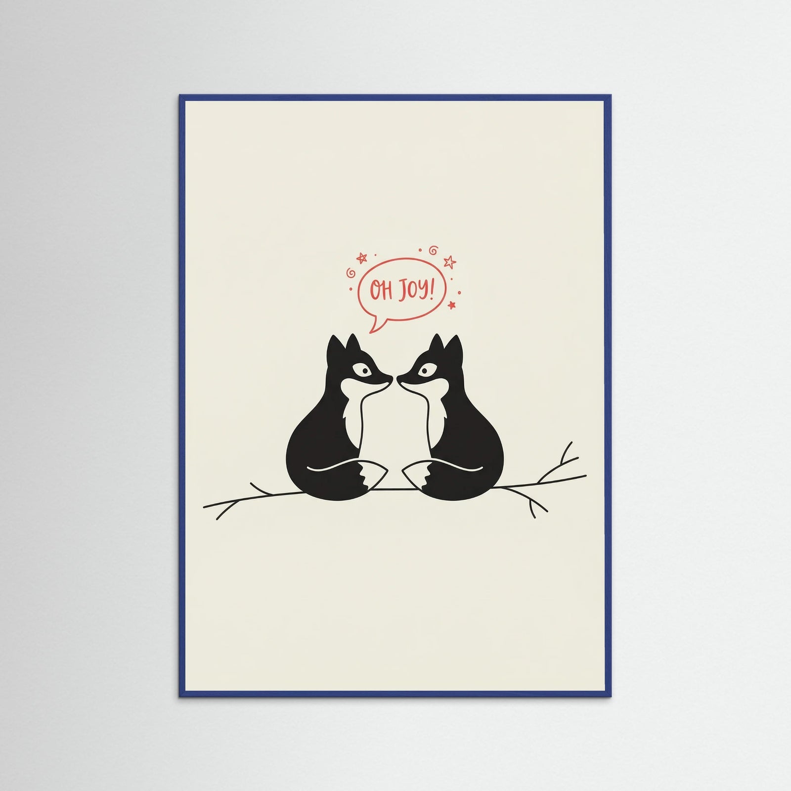 Blue Wood Lovebirds Whimsical