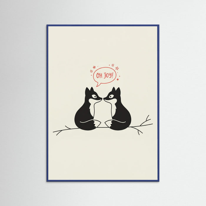 Blue Wood Lovebirds Whimsical