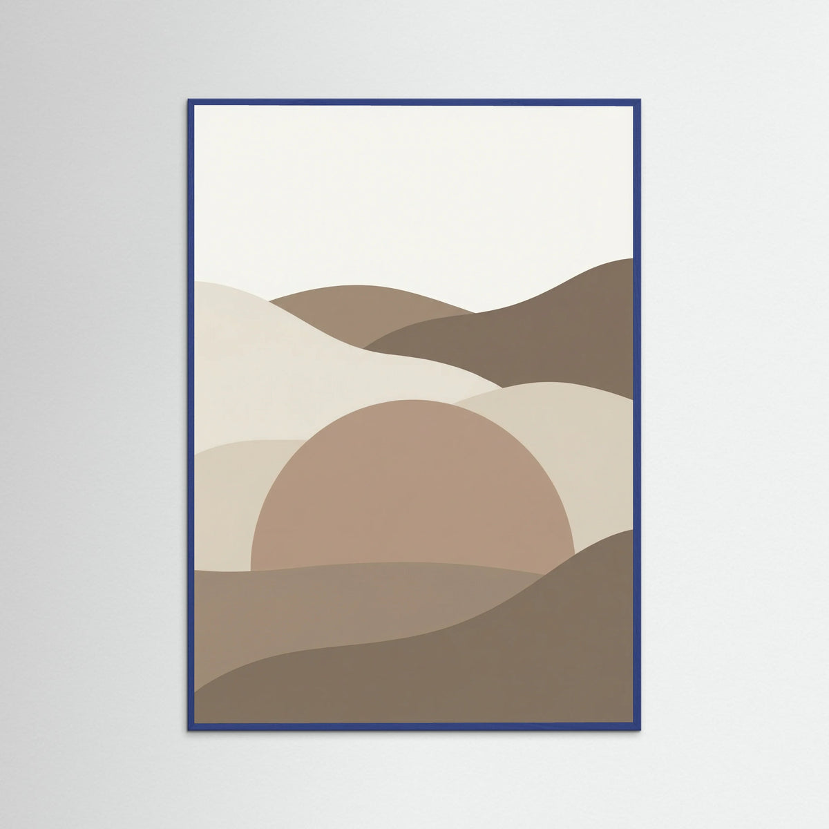 Blue Wood Lunar Phases Abstract