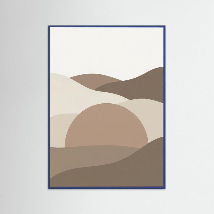 Blue Wood Lunar Phases Abstract