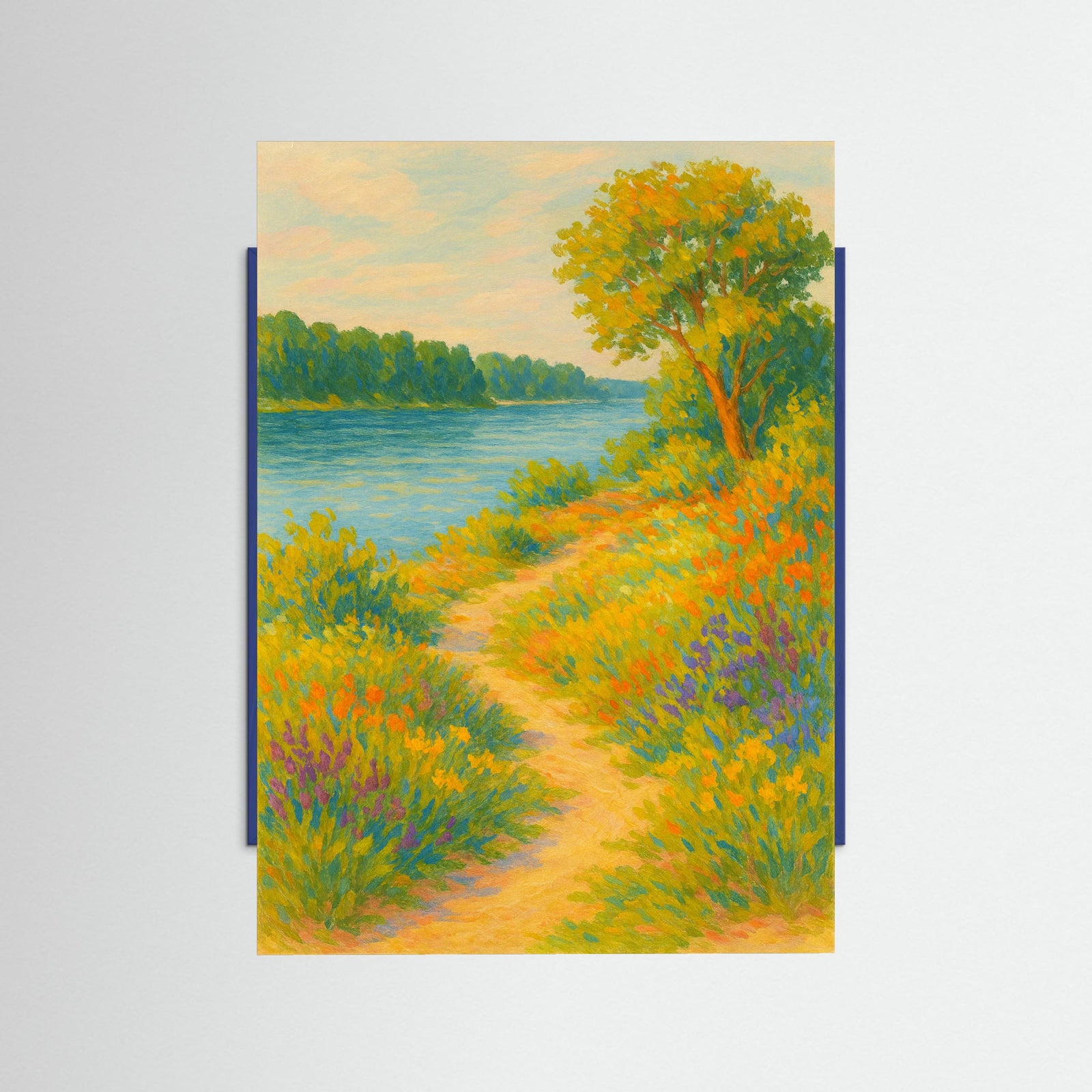 Blue Wood Lush Pastoral Vista