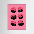 Blue Wood Marcy the Cowgirl Cat Poster