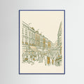 Blue Wood Matchstick Cityscape