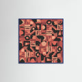 Blue Wood Mid Century Grid Pattern Nine Poster