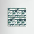 Blue Wood Mid Century Grid Pattern Seven Poster