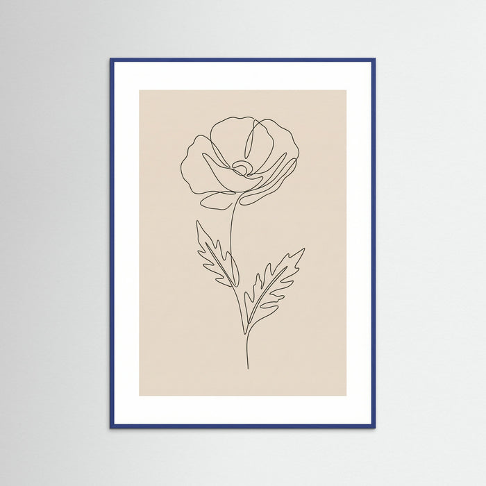 Blue Wood Minimal Rose Bloom