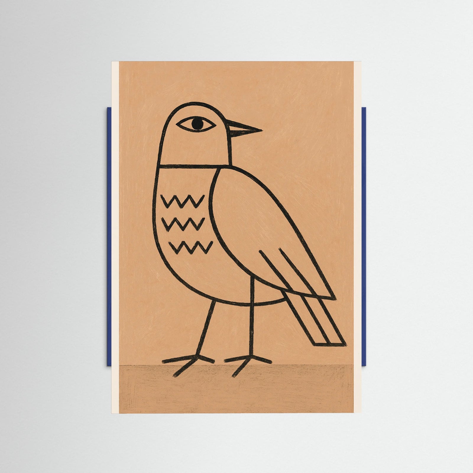 Blue Wood Minimalist Figure