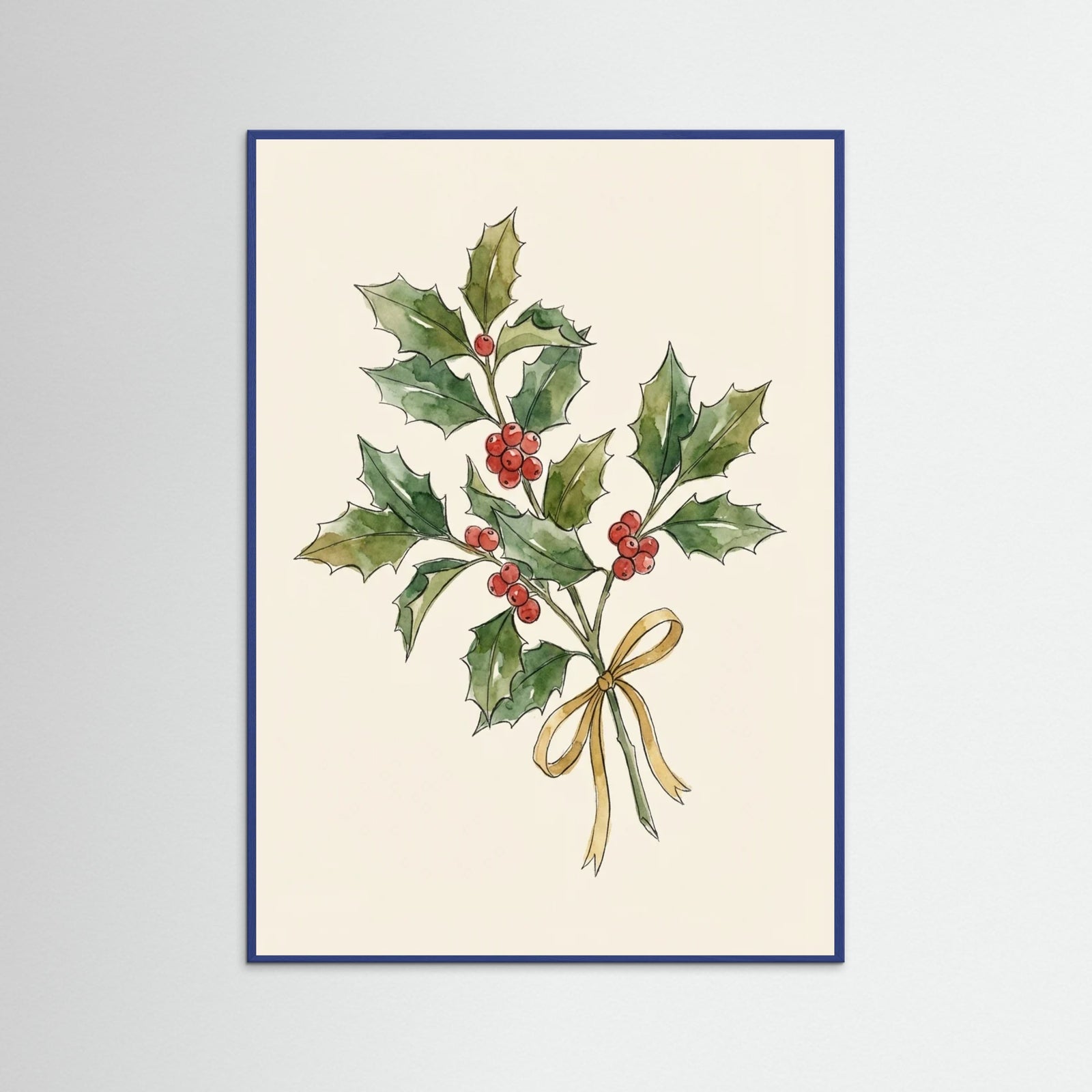 Blue Wood Mistletoe Kiss