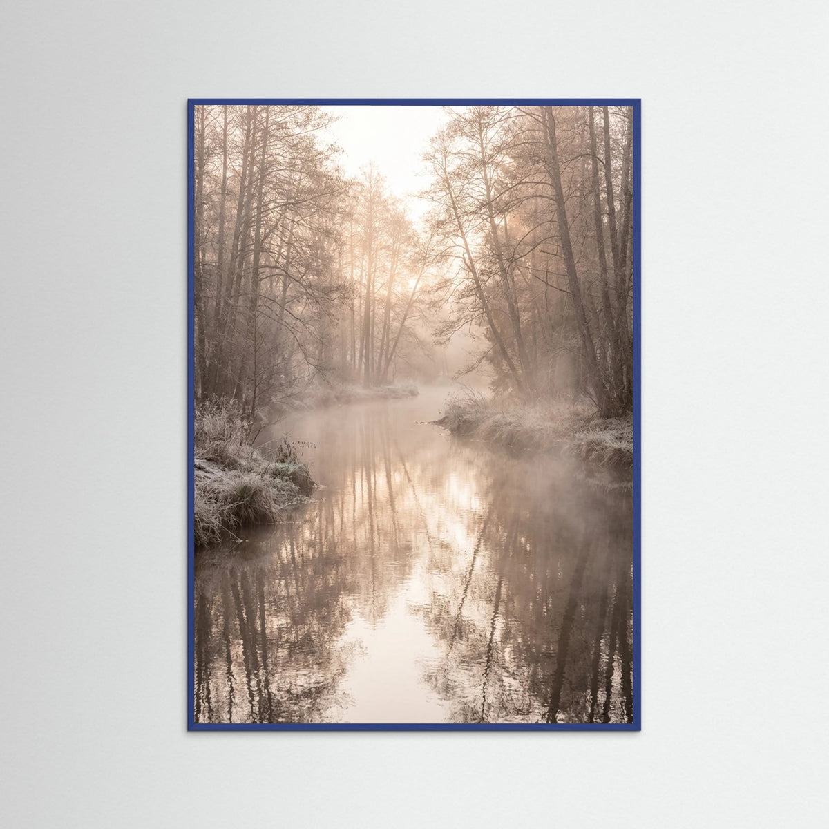 Blue Wood Misty Dawn Reflection