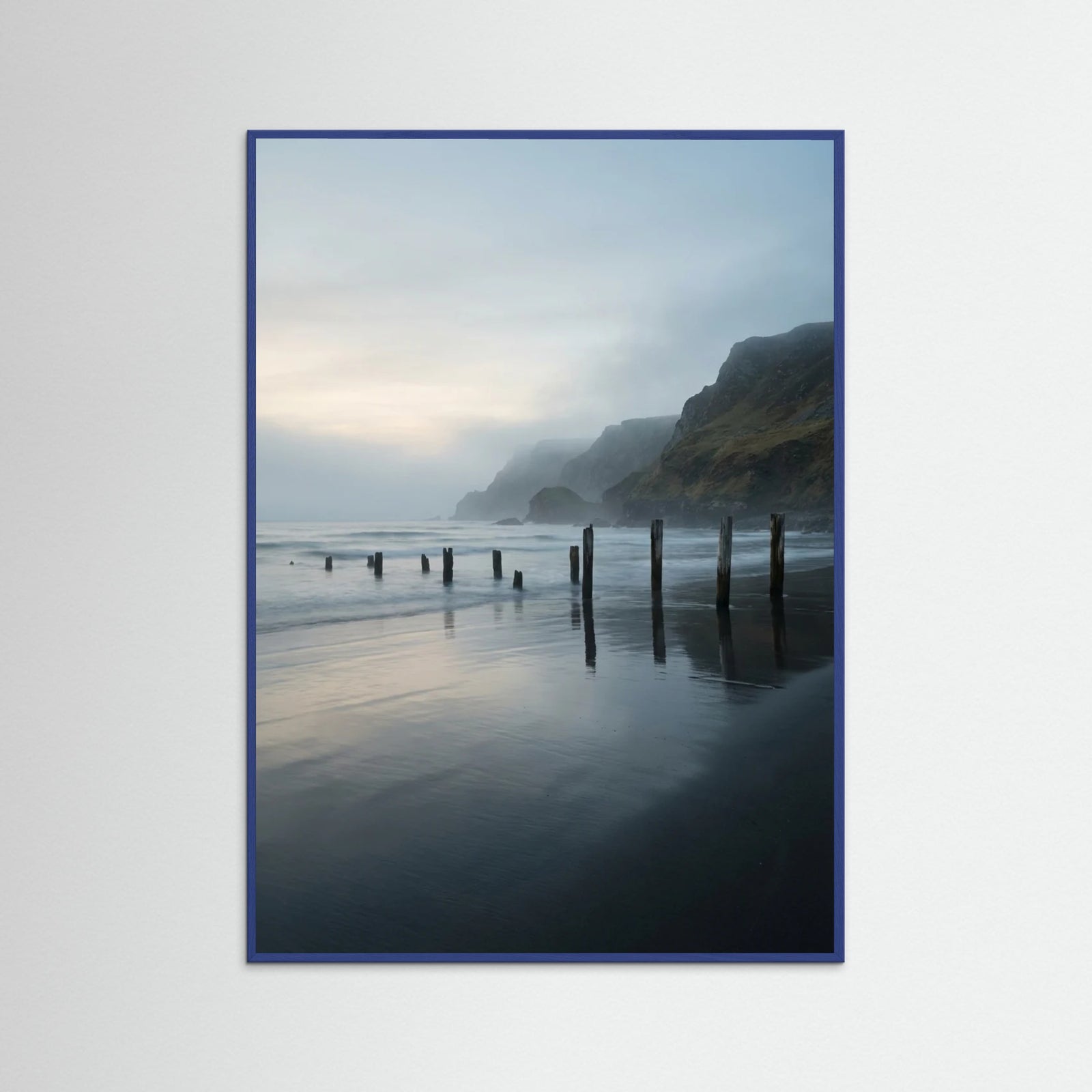 Blue Wood Misty Lake Serenity