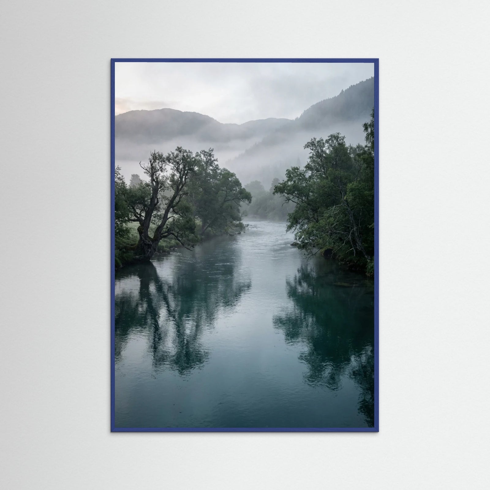 Blue Wood Misty Reflection