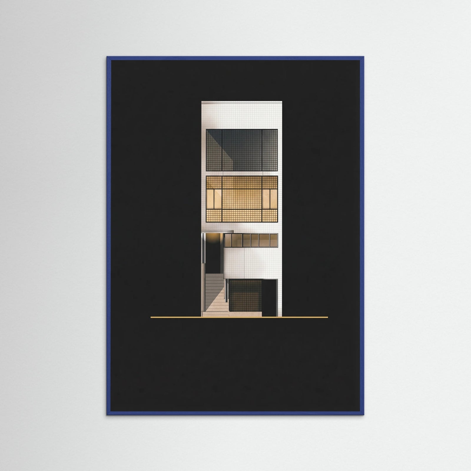 Blue Wood Modernist Facade Black