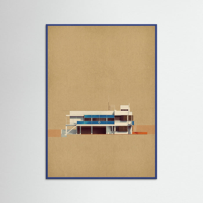 Blue Wood Modernist Section View