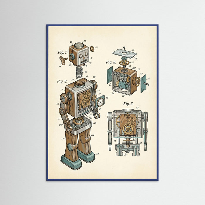 Blue Wood Modular Toy Blueprint