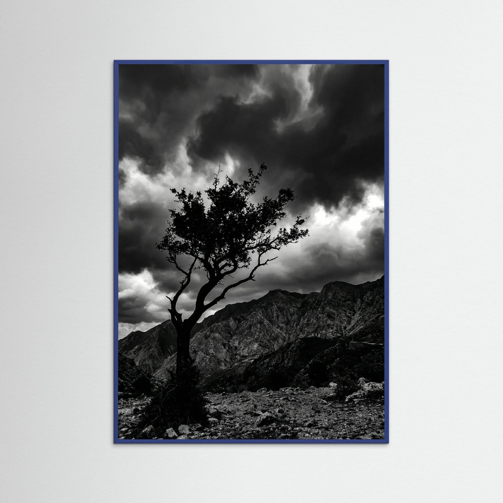 Blue Wood Monochrome Seascape