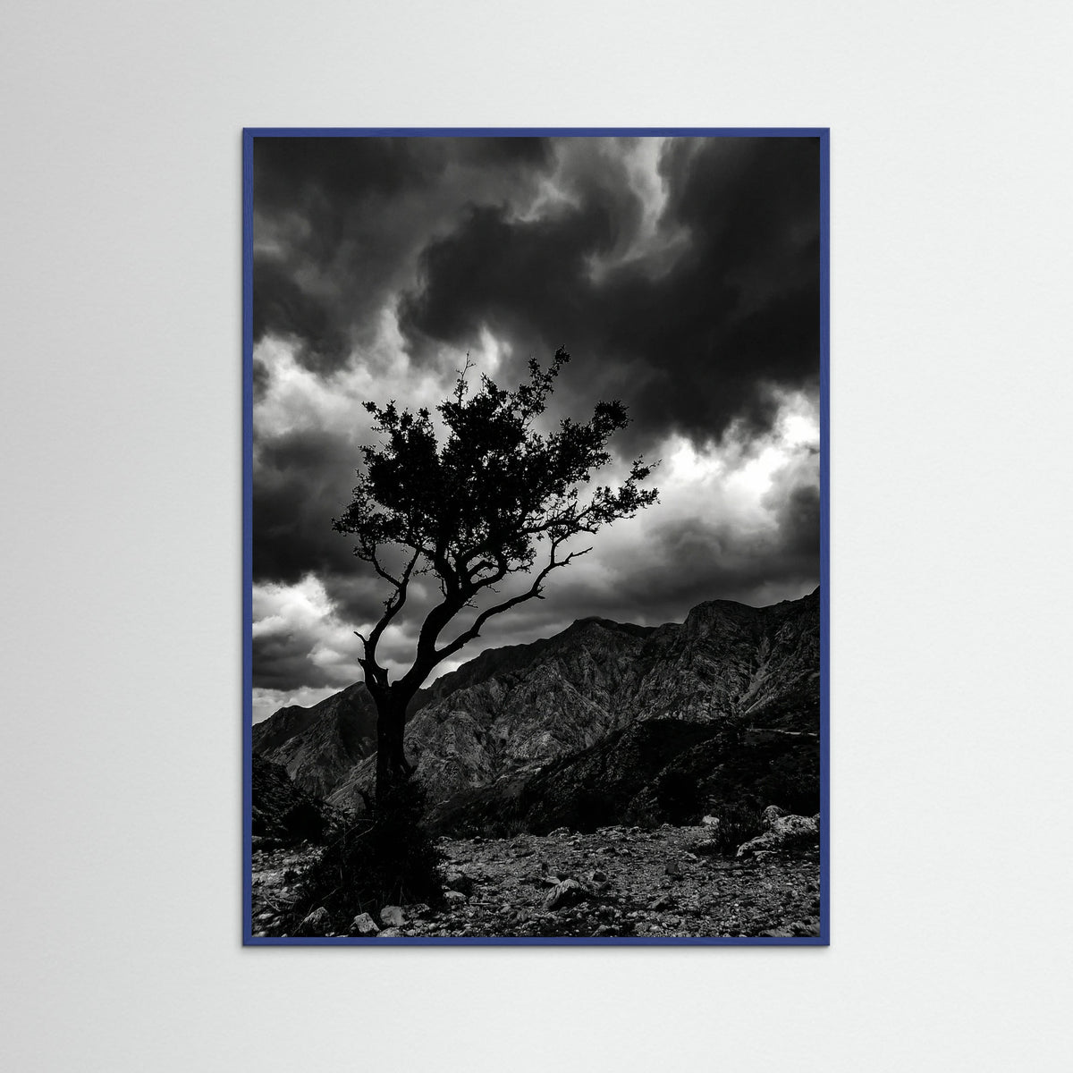 Blue Wood Monochrome Seascape