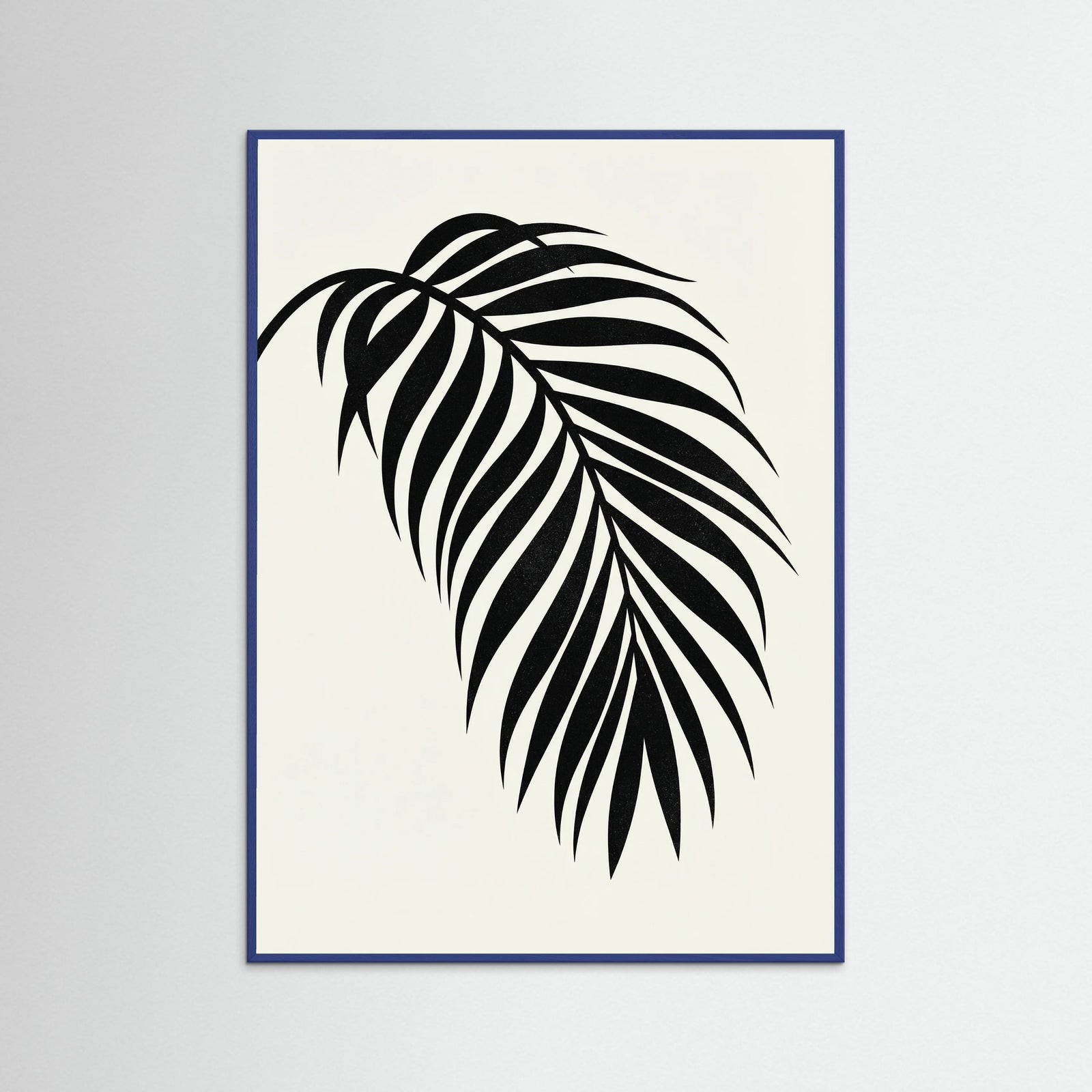 Blue Wood Monstera Silhouette