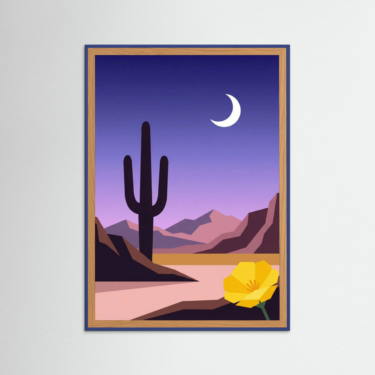 Blue Wood Moonlit Desert Pool