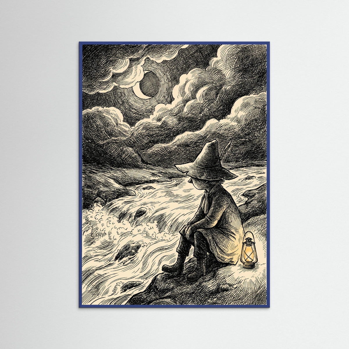 Blue Wood Moonlit Moomin Encounter