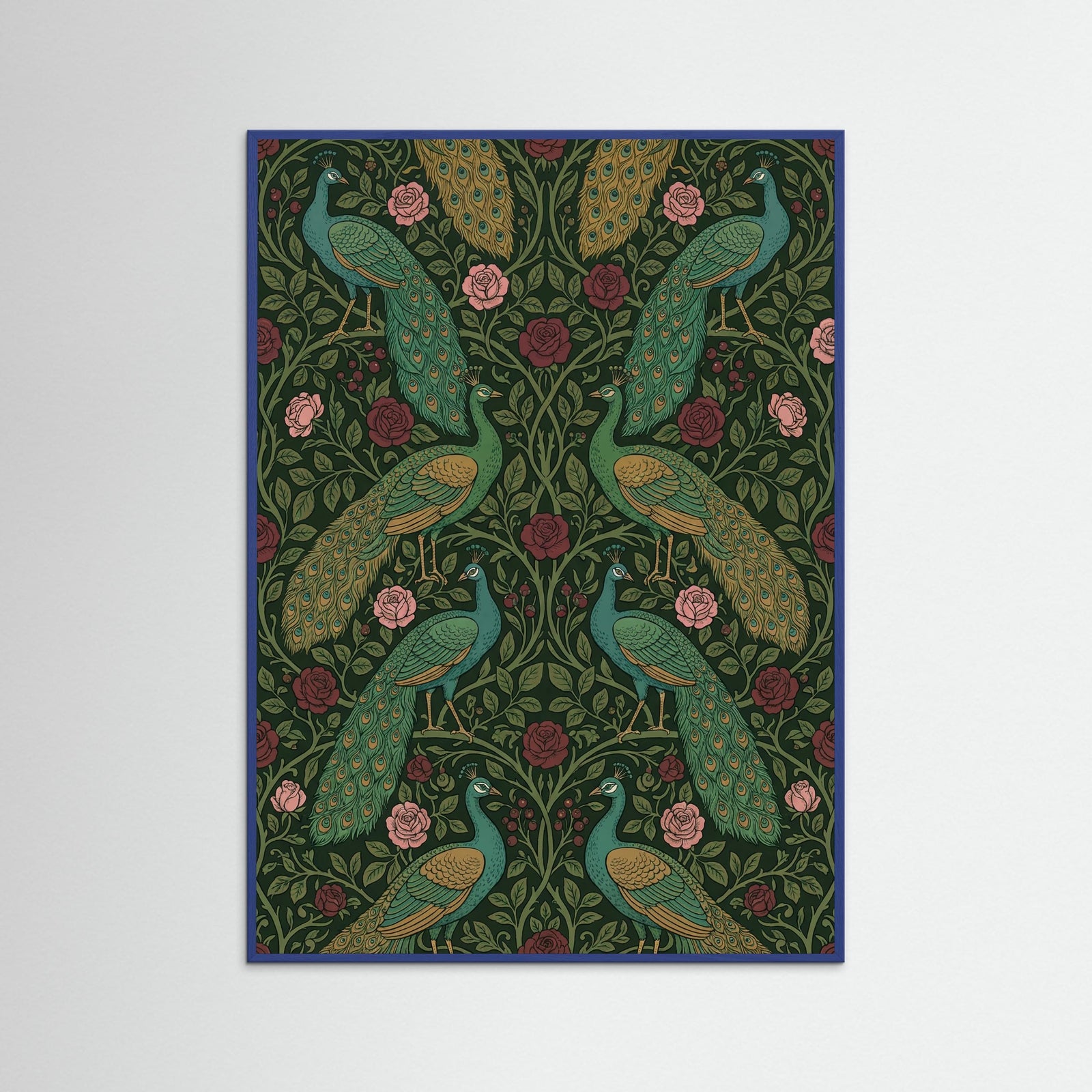 Blue Wood Morrisian Floral Elegance