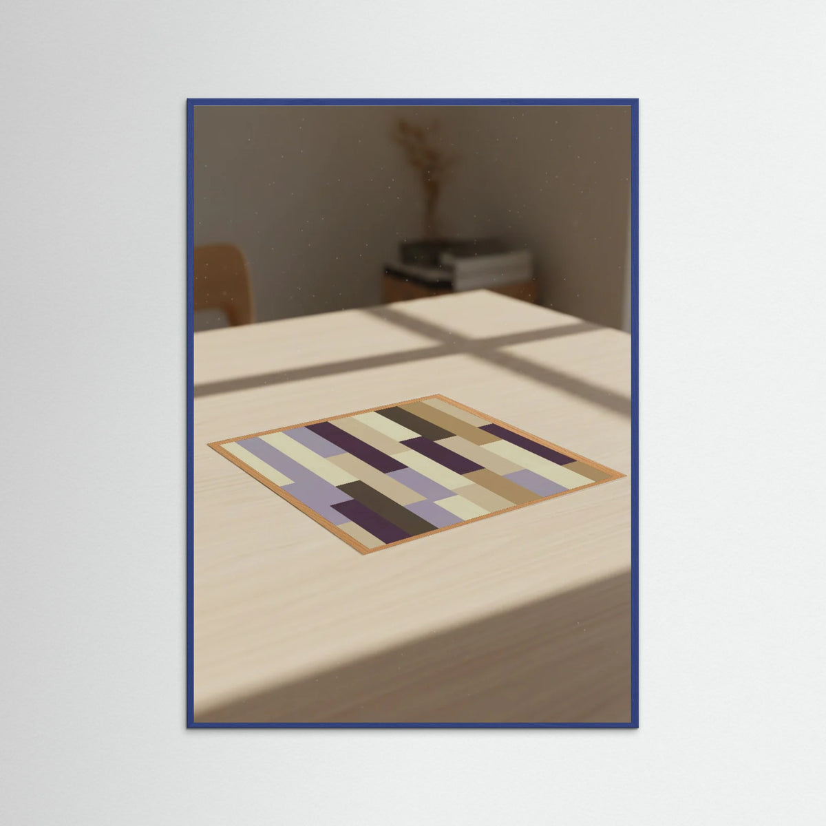 Blue Wood Muted Grid