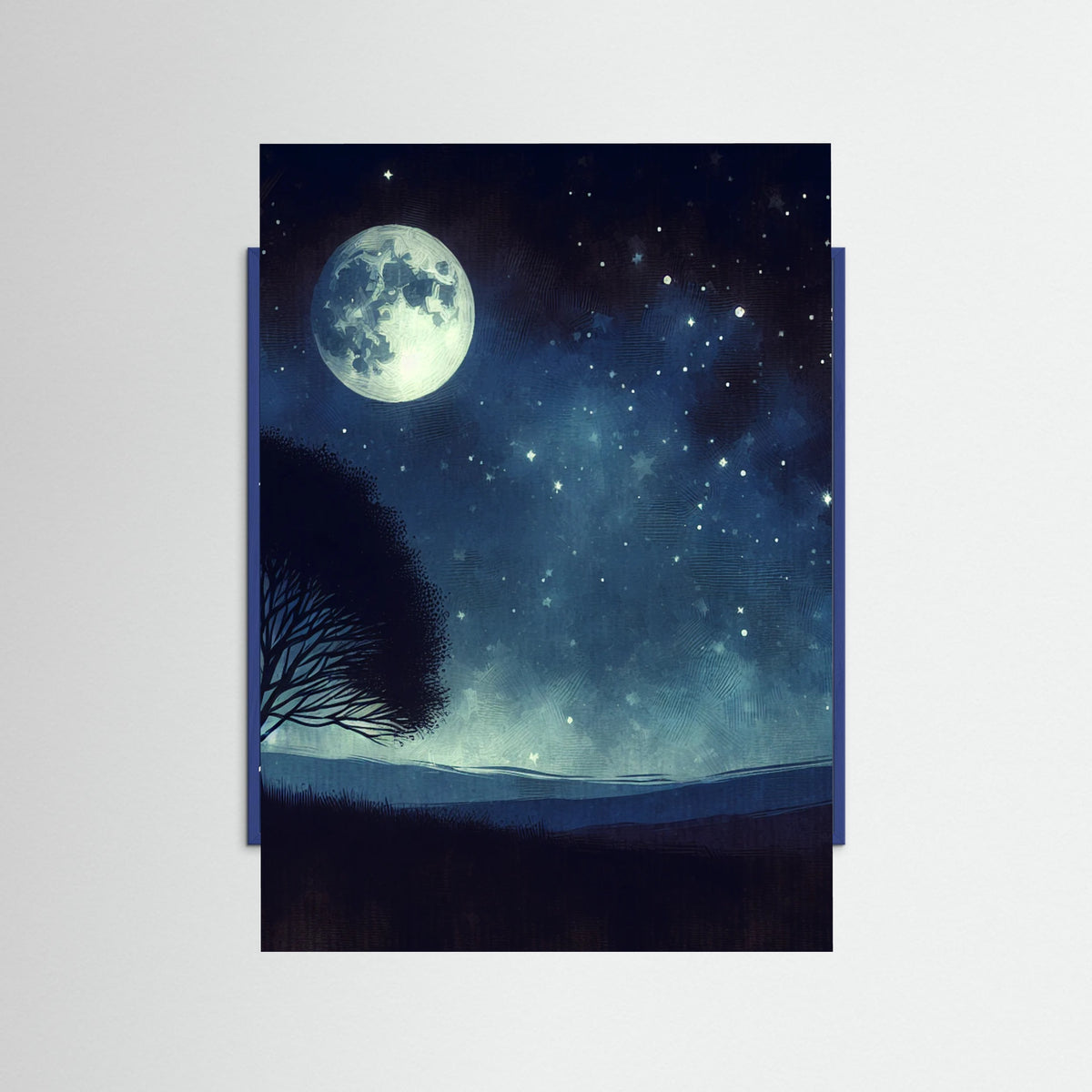 Blue Wood Nocturnal Silhouette