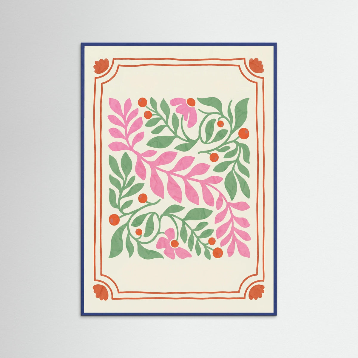 Blue Wood Nostalgic Pink Bloom