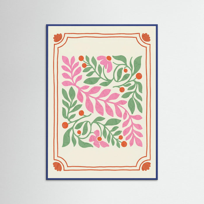 Blue Wood Nostalgic Pink Bloom