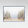 Blue Wood Ocean Cactus Poster
