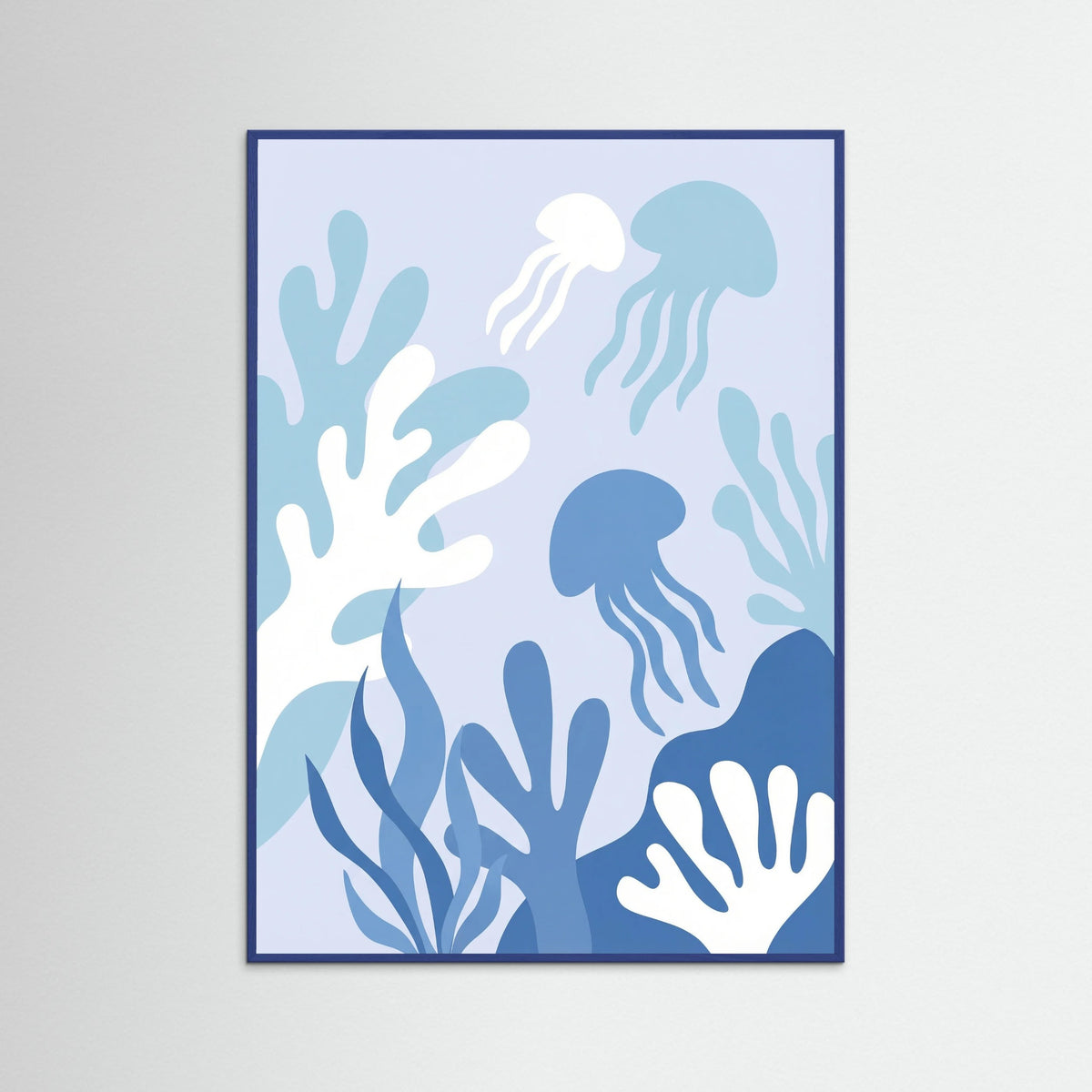 Blue Wood Oceanic Leaf Abstraction