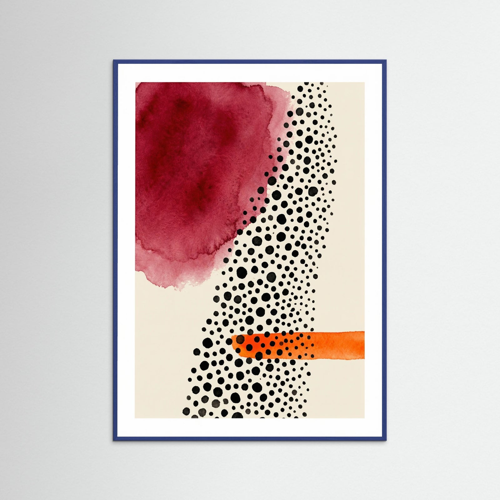 Blue Wood Orange Field Dots