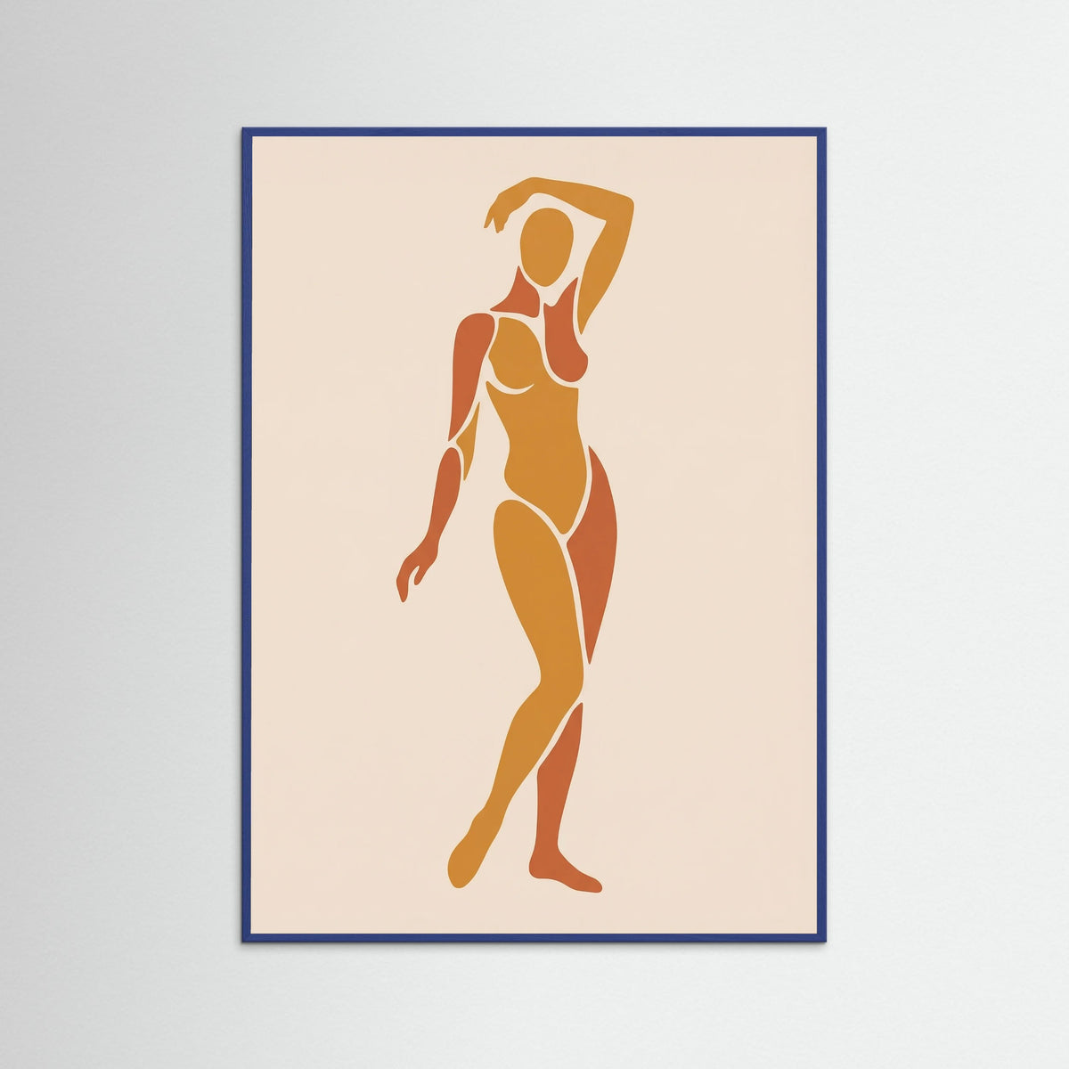 Blue Wood Orange Nude Cut Out