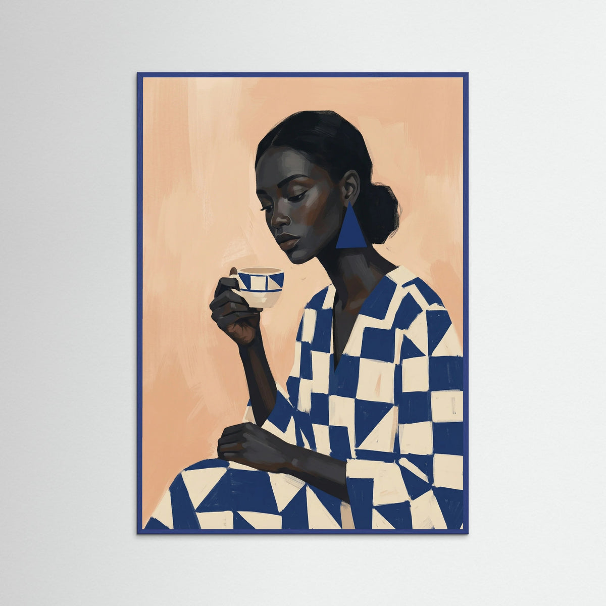 Blue Wood Orange Triangles