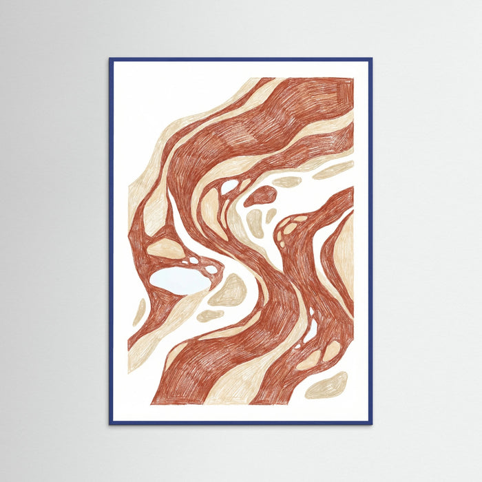 Blue Wood Organic Flow Pink