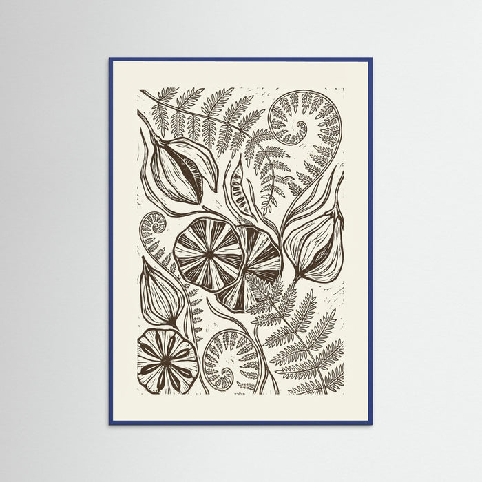 Blue Wood Organic Linework