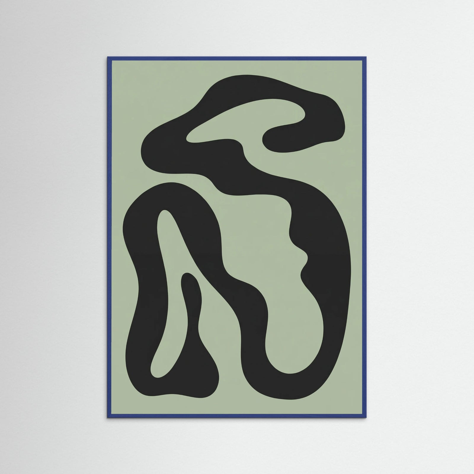 Blue Wood Organic Shapes Abstraction