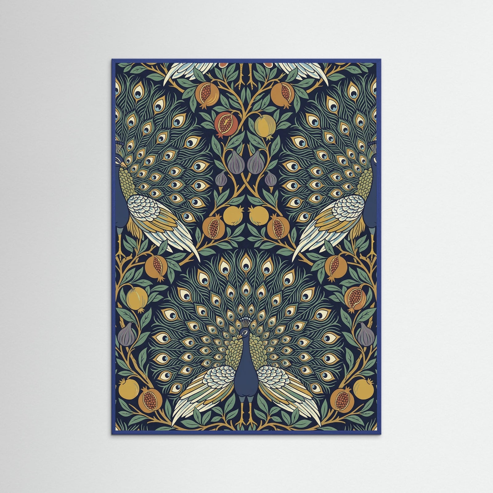 Blue Wood Ornate Botanical Tapestry