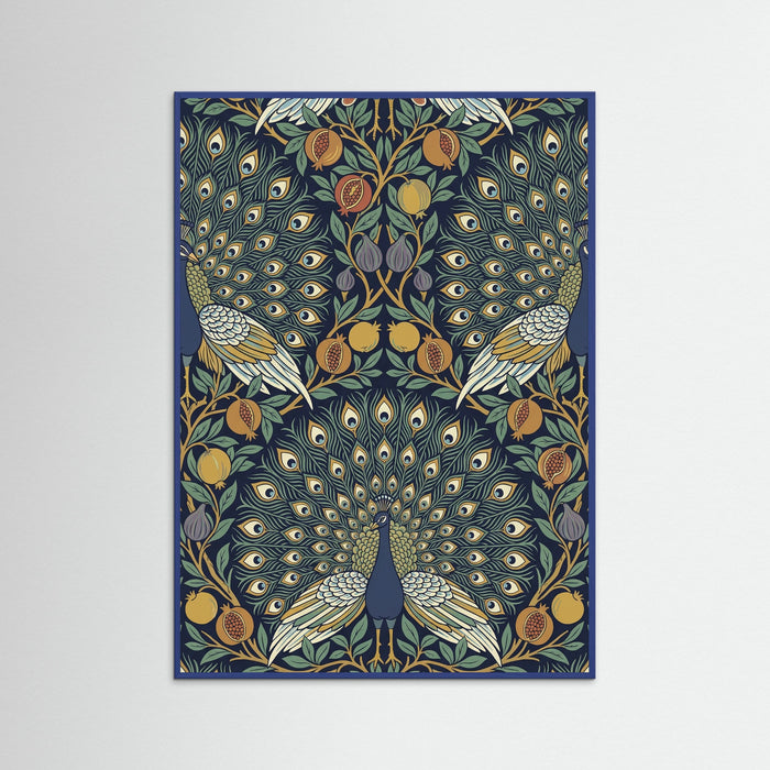 Blue Wood Ornate Botanical Tapestry