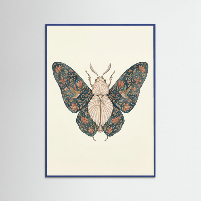 Blue Wood Ornate Silk Moth