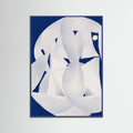 Blue Wood Paper Sculpture Abstract Poster